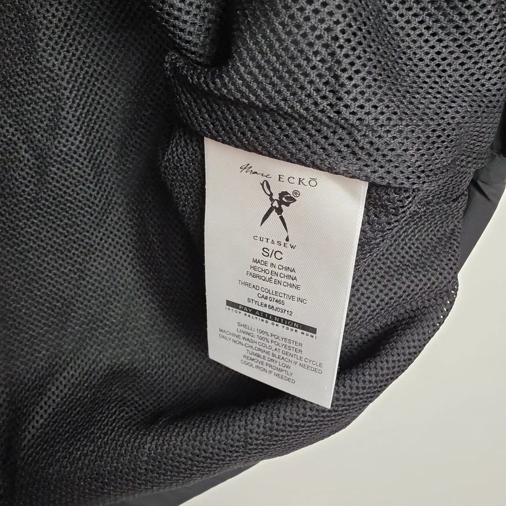 NWT Marc Ecko Cut &‎ Sew Full-Zip Jacket Men's S Black/Gray Shiny Hooded